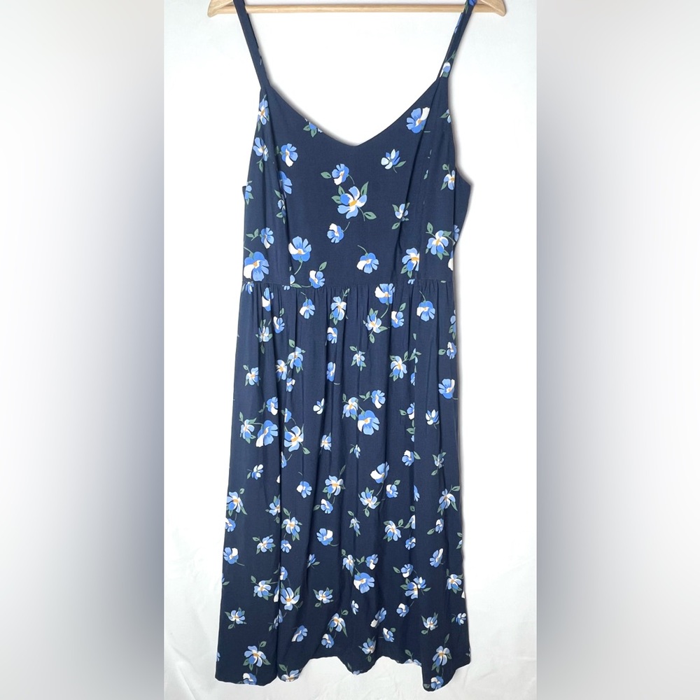 Old Navy Navy Blue Floral Midi Dress